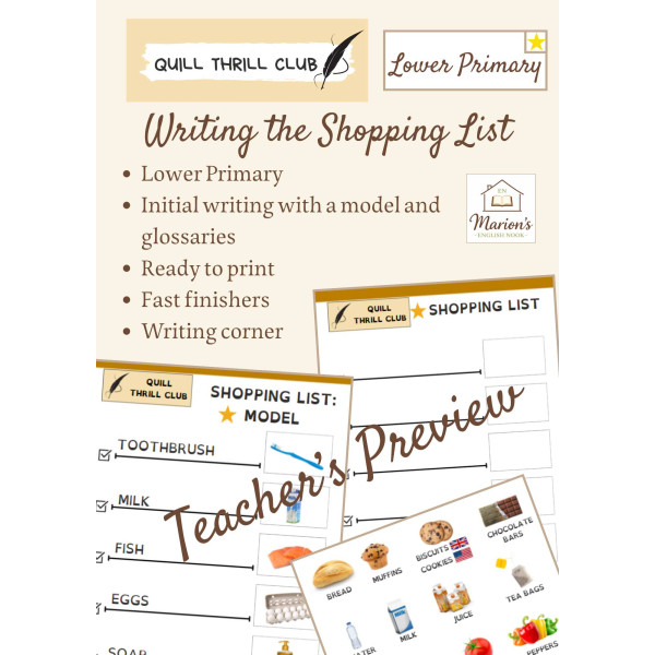 Supermarket Shopping List Writing Activity | Early Literacy Food & Groceries