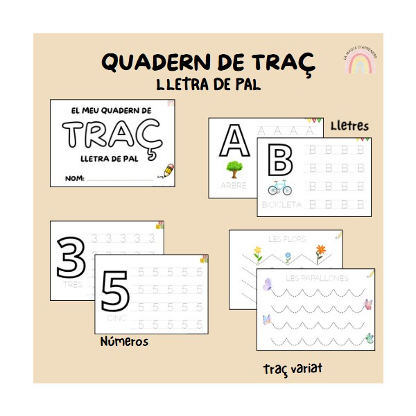 Quadern de traç i cal·ligrafia: Lletra de pal