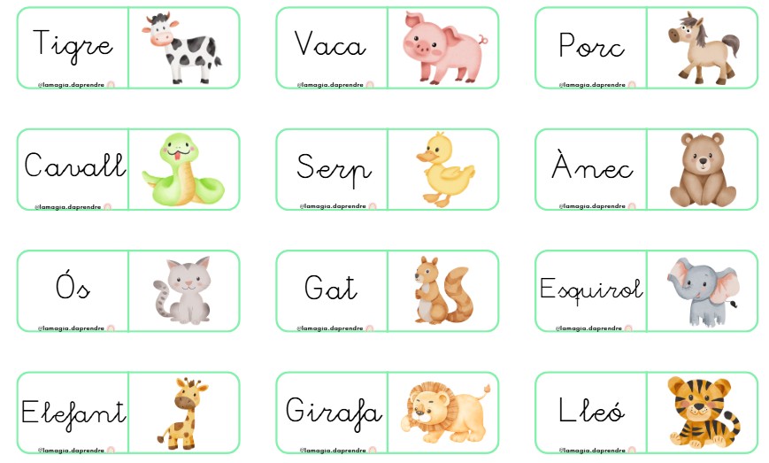 Joc dòmino animals