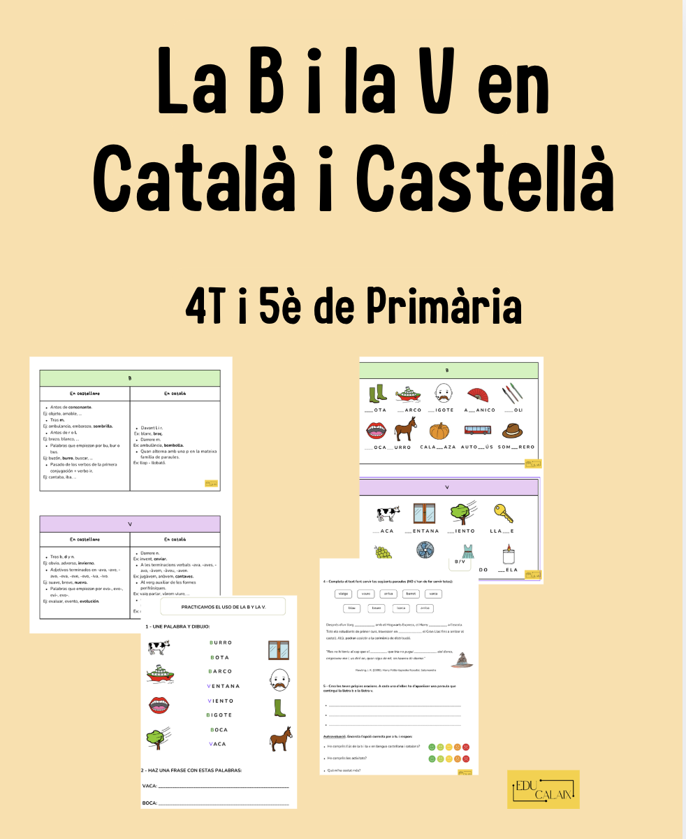 La B y la V en Catalan i Castellano