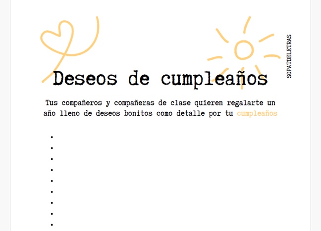 Deseos de cumpleaños