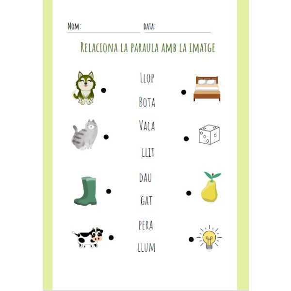 Relacionar imatge i paraula.