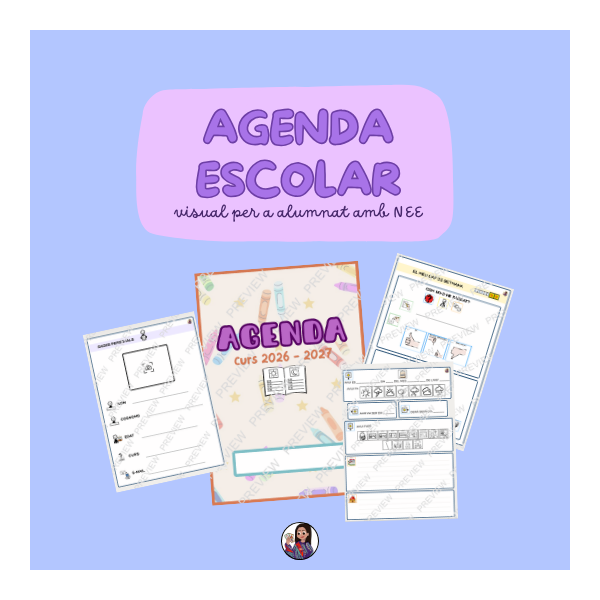 Agenda escolar visual per a alumnat amb NEE
