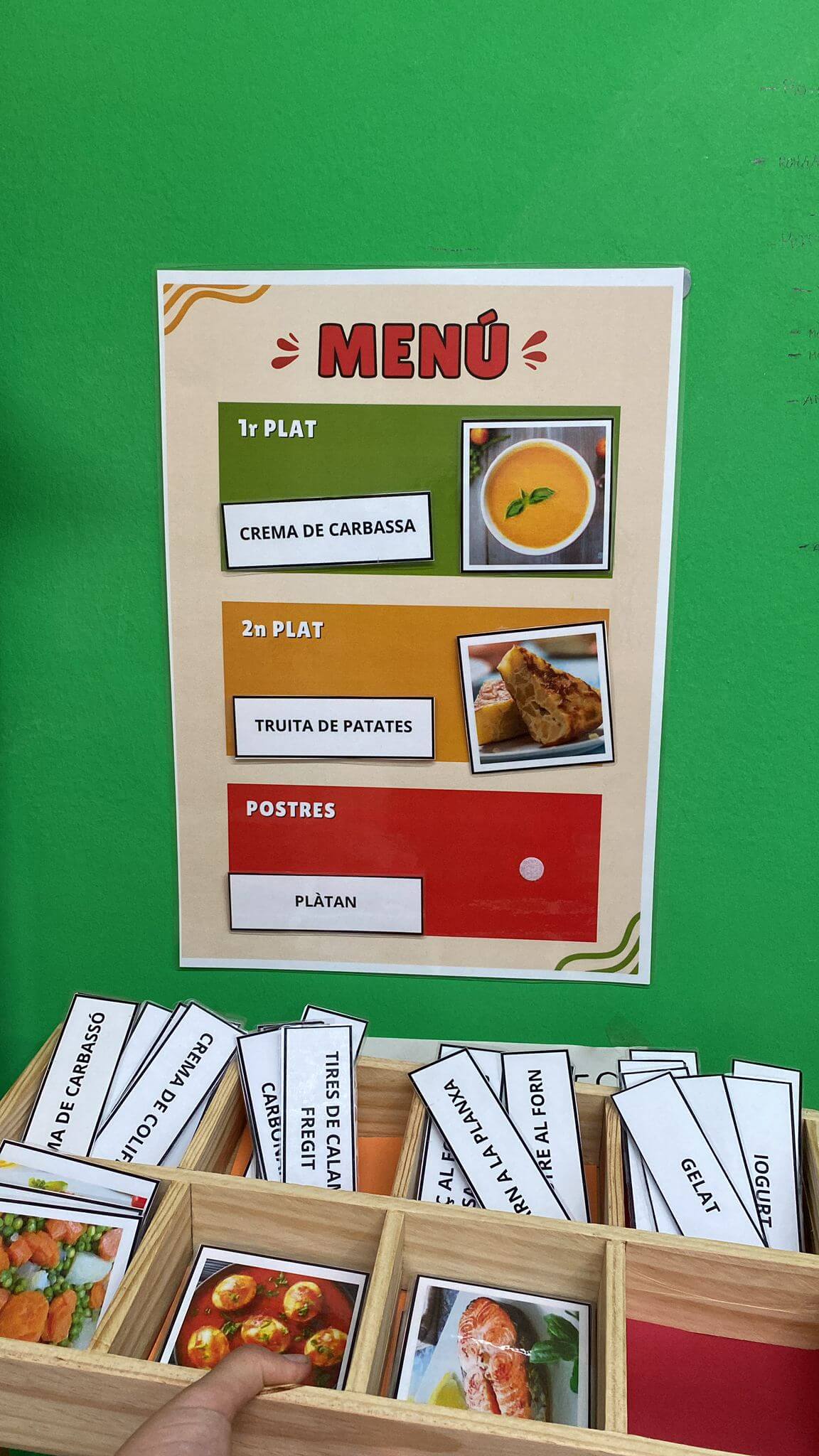 Menú menjador visual