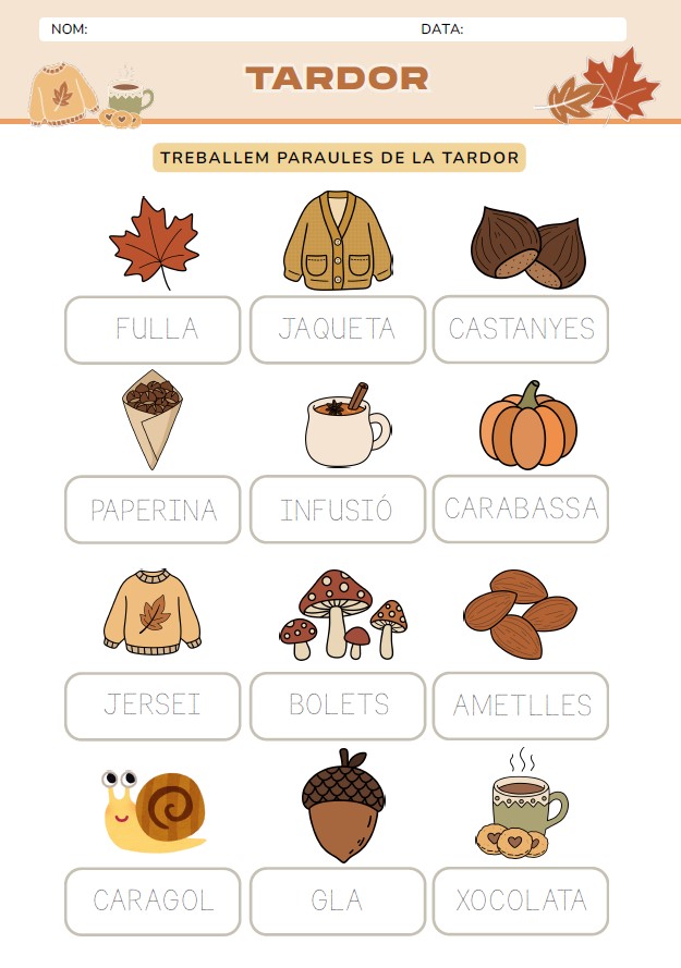 Fitxa de la tardor
