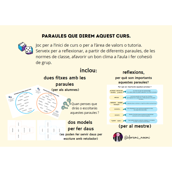 PARAULES DEL CURS. (inici de curs o tutories)