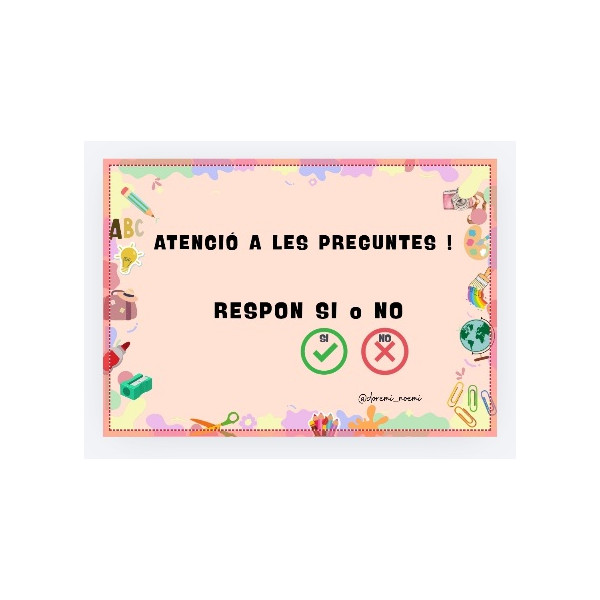 INICI DE CURS. PREGUNTES RÀPIDES